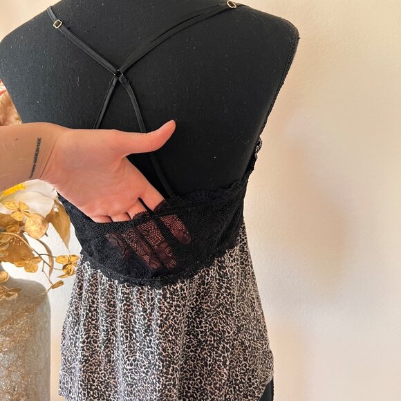 Vintage Victoria Secret Lingerie Cheetah Leopard Lace Babydoll Cami Top S/M - Picture 3 of 9